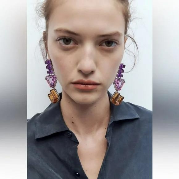 ZARA "I LOVE YOU" EARRINGS - Picture 4 of 4